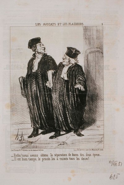 Advogados e Defensores - Finalmente! Nós temos a separação da propriedade ... de Honoré Daumier